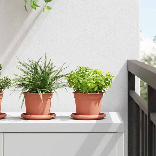 vidaXL Ronde Bloempot 24 pcs Baksteenrood &Oslash; 12,5 x 10 cm Kunststof