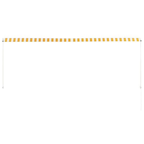 vidaXL Luifel uittrekbaar 350x150 cm geel en wit