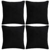 vidaXL Kussenhoezen 4 st 80x80 cm stof zwart