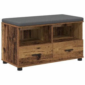 vidaXL Halbank Oudhout 80 x 38 x 46 cm Ge&iuml;ndustrialiseerd hout en stof