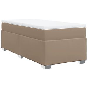 vidaXL Boxspring met matras kunstleer cappuccinokleurig 90x190 cm