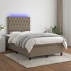 vidaXL Boxspring met matras en LED stof taupe 120x190 cm
