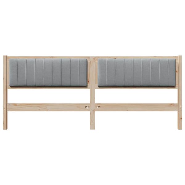 vidaXL Gestoffeerd hoofdbord Bruin 200 cm Massief grenenhout