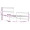 vidaXL Bedframe met hoofd- en voeteneinde metaal zwart 90x200 cm