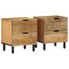 vidaXL Nachtkastjes 2 st 40x33x46 cm massief mangohout bruin