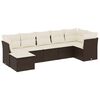 vidaXL 7-delige Loungeset met kussens poly rattan bruin