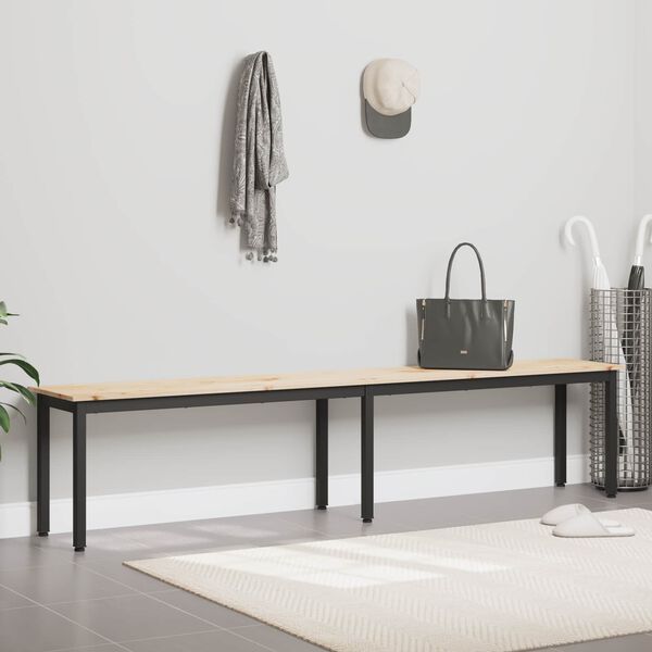 vidaXL Bank Naturel 200 x 35 x 45 cm Massief grenenhout