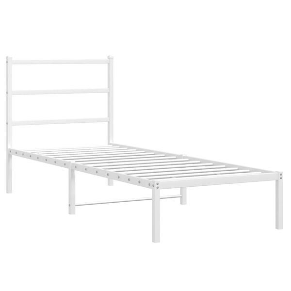 vidaXL Bedframe met hoofdbord metaal wit 80x200 cm