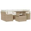 vidaXL Tuin Sofa Set met kussen 7 pcs Beige Poly riet