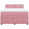 vidaXL Boxspring met matras fluweel roze 140x190 cm