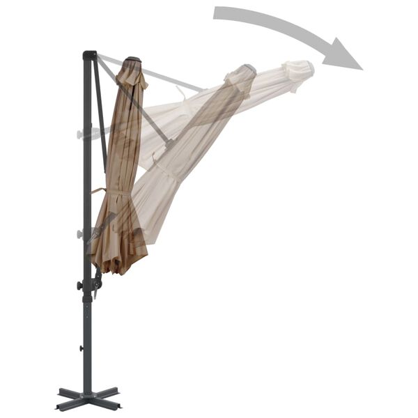 vidaXL Parasol met draagbare voet taupe