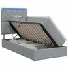 vidaXL LED Opslagbed met Matras Lichtgrijs 90 x 190 cm Stof