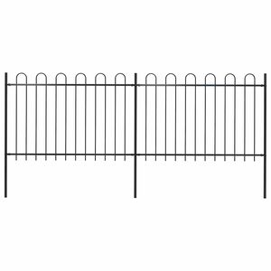 vidaXL Tuinhek met ringtop staal 359x120 cm zwart
