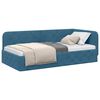 vidaXL Hoekbedframe met hoofdeinde Blauw 100 x 200 cm Fluweel
