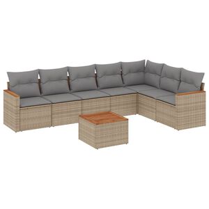 vidaXL Patio Sofa Set 8-zits Beige en Grijs