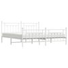 vidaXL Bedframe met hoofd- en voeteneinde metaal wit 193x203 cm