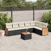 vidaXL 8-delige Loungeset met kussens poly rattan zwart