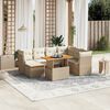 vidaXL 8-delige Loungeset met kussens poly rattan beige
