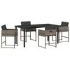 vidaXL Tuin eettafelset 5 st Grijs poly rattan