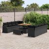 vidaXL Tuin Sofa Set met kussen met opslag met kussen 11 pcs Zwart
