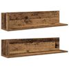 vidaXL Wandschappen 2 st 75x16,5x16,5 cm bewerkt hout oud houtkleurig