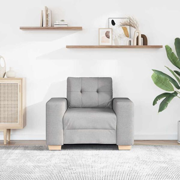 vidaXL Fauteuil Wolgrijs 100x78x80 cm Stof