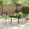 vidaXL Tuin eettafelset met kussen 3 pcs Grijs poly rattan