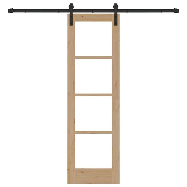 vidaXL Schuifdeur ORKDAL Natuurlijk en Zwart 61 x 198,5 cm