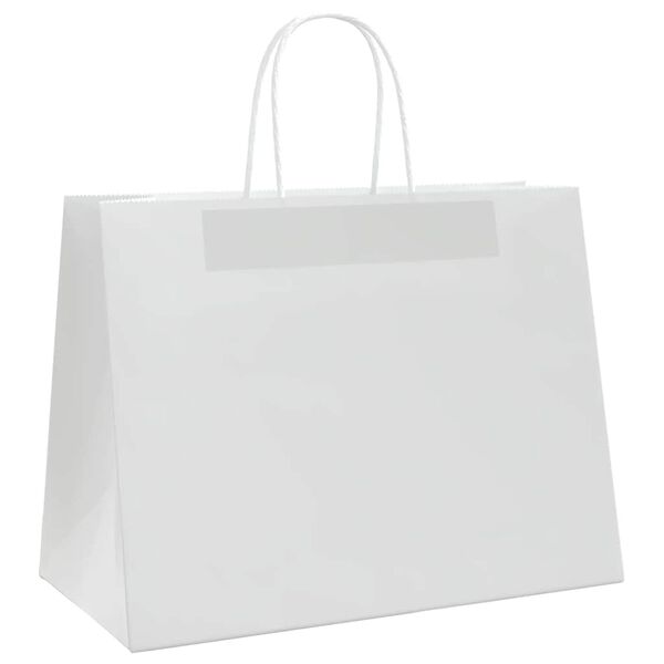 vidaXL Papieren zakken 50 st met hengsels 32x17x25 cm wit