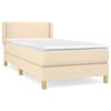vidaXL Boxspring met matras stof cr&egrave;mekleurig 90x190 cm