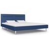 vidaXL Bedframe met LED stof blauw 160x200 cm