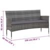 vidaXL 5-delige Loungeset met kussens poly rattan grijs