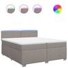 vidaXL Boxspring met matras stof taupe 200x200 cm