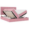 vidaXL LED Opslagbed met Matras Roze 200 x 200 cm Fluweel
