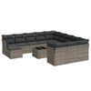 vidaXL 13-delige Loungeset met kussens poly rattan grijs