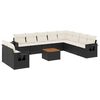 vidaXL 11-delige Loungeset met kussens poly rattan zwart