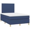vidaXL Boxspring met matras en LED stof blauw 120x190 cm