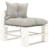 vidaXL 6-delige Loungeset met taupe kussens pallet hout