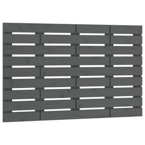 vidaXL Hoofdbord wandmontage 81x3x63 cm massief grenenhout grijs