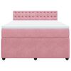 vidaXL Boxspring met matras fluweel roze 140x200 cm