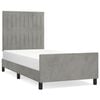 vidaXL Bedframe zonder matras 90x190 cm fluweel lichtgrijs