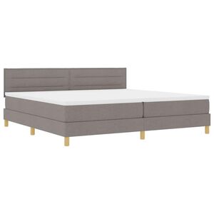 vidaXL LED Box Spring Bed met matras met LED Taupe 200 x 200 cm Stof