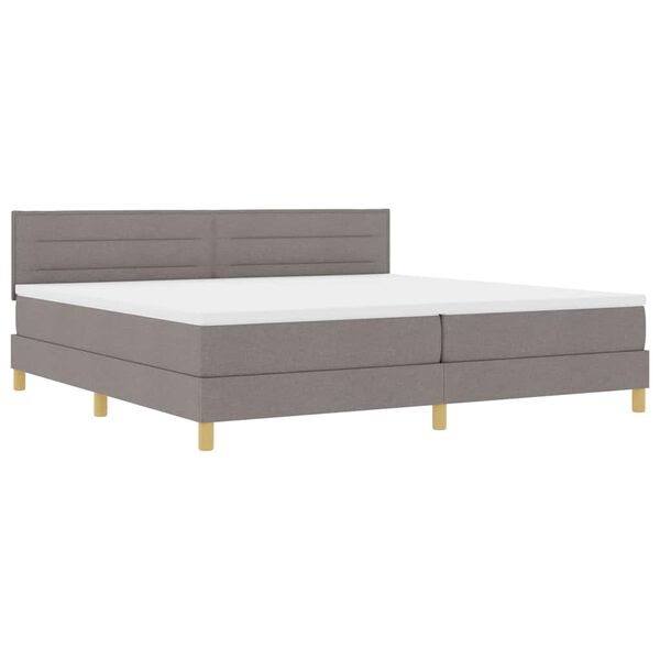 vidaXL LED Box Spring Bed met matras met LED Taupe 200 x 200 cm Stof