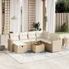 vidaXL 8-delige Loungeset met kussens poly rattan beige