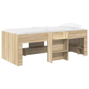 vidaXL Kinder Hoogslaper Sonoma Eiken 98.5 x 200 cm Bewerkt hout