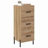 vidaXL Dressoir artisanaal eikenkleurig 34 x 34.5 x 90 cm Bewerkt hout