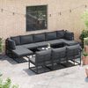 vidaXL Tuin Sofa Set met kussen 11 pcs Zwart Aluminium