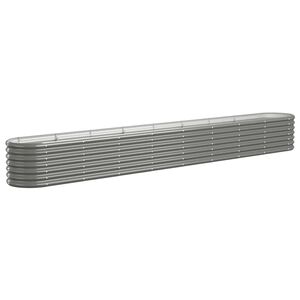 vidaXL Plantenbak 332x40x36 cm gegalvaniseerd staal grijs