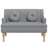 vidaXL Bankje met kussens 113x64,5x75,5 cm stof lichtgrijs