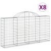 vidaXL Schanskorven 8 st gewelfd 200x30x100/120 cm ijzer